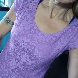 Purple lace top